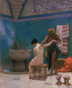 the bath of psyche Painting - Le bain Jean Leon Gerome The Bath